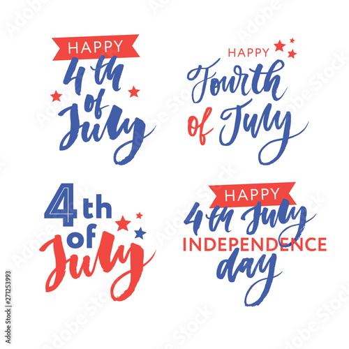 4th of July. Happy Independence day calligraphy