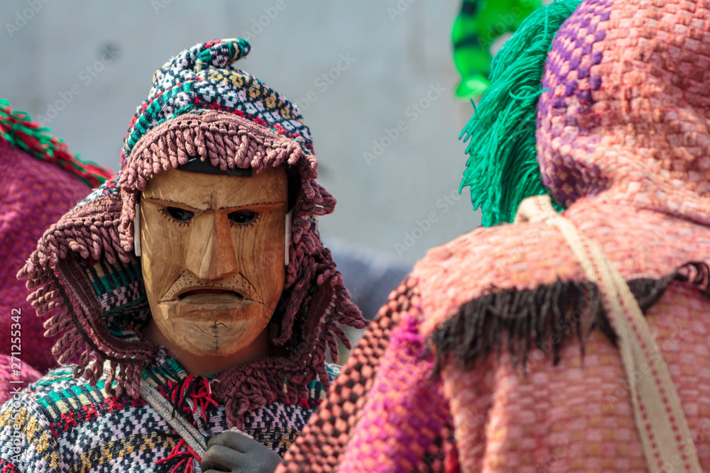 Masked men at Iberian Mask Festival Parade in Lisbon Masked men at Iberian Mask Festival Parade in Lisbon