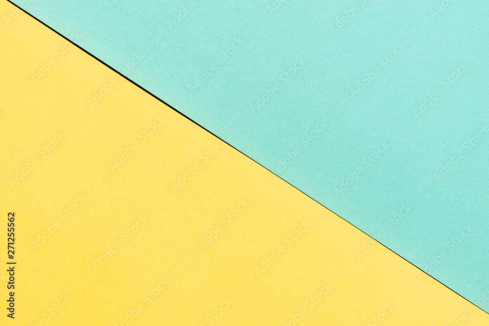 blue and yellow pastel paper color for background Stock Photo