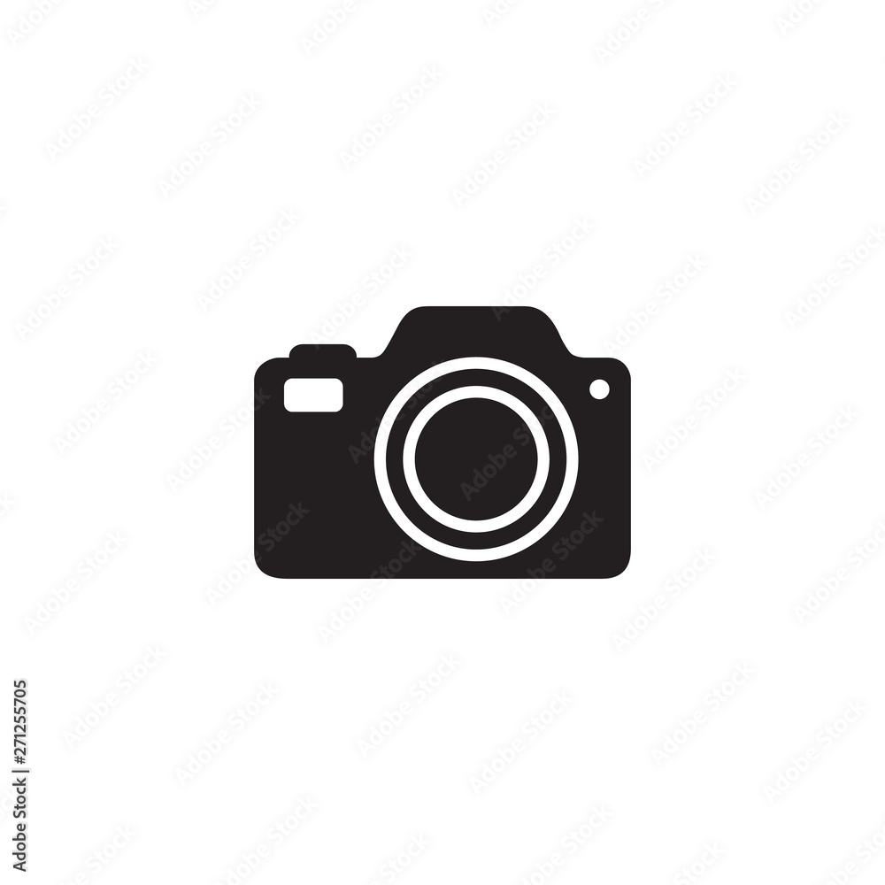 Photo Camera icon vector Photography flat sign symbols logo illustration isolated on white beautiful black color