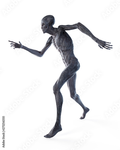 3d rendered illustration of a grey alien