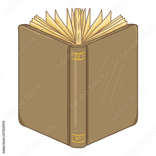 Vector Cartoon Illustration - Brown Hardcover Book