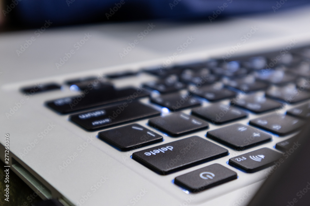 Focus delete button on Keyboard laptop.