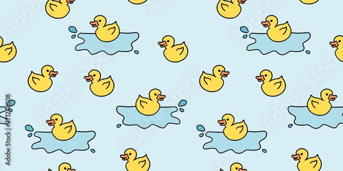 Rubber duck. Yellow duck background. Seamless yellow duck texture. Seamless vector. Rubber duckling.