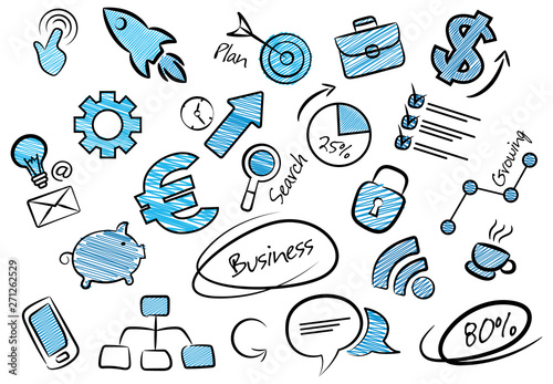 doodle business icons