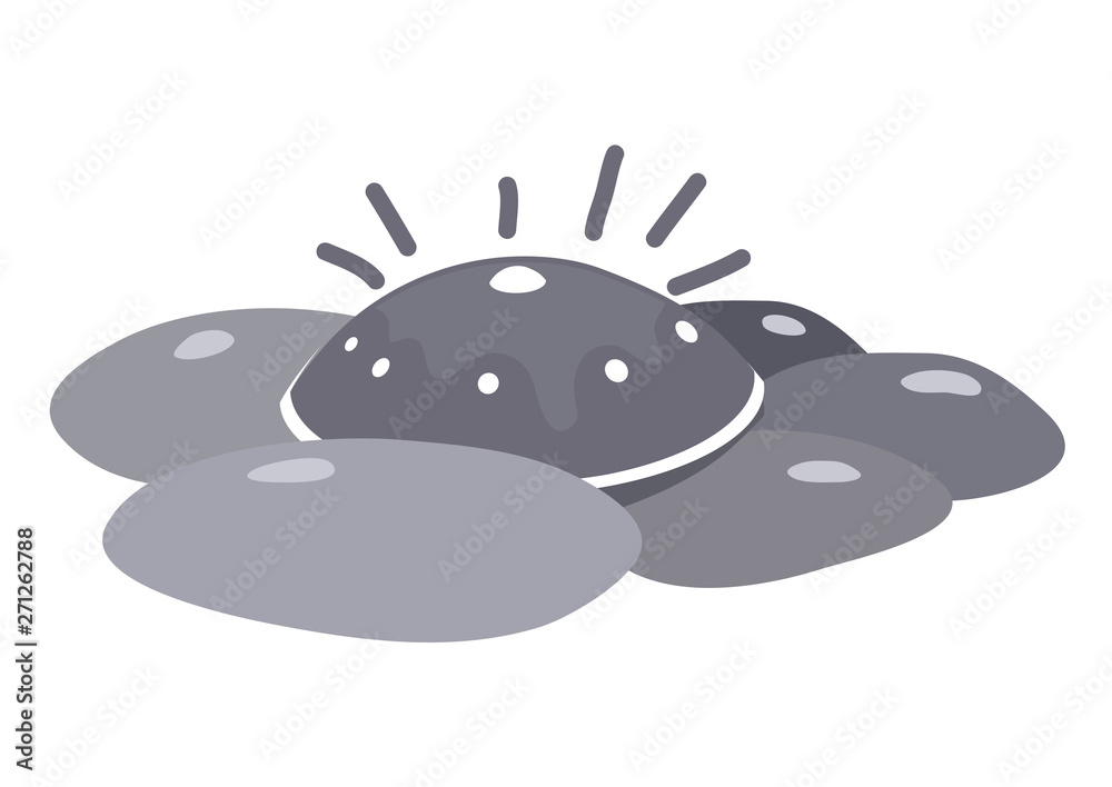 Hang drum, handpan, musical instrument on a white background. Hang drum and stones. Vector illustration. Hang drum, handpan, musical instrument on a white background. Hang drum and stones. Vector illustration.