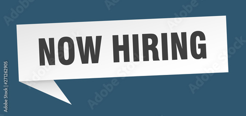 now hiring 3d speech bubble sign