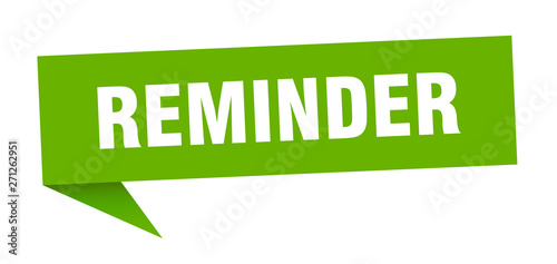 reminder 3d speech bubble sign