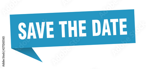 save the date 3d speech bubble sign