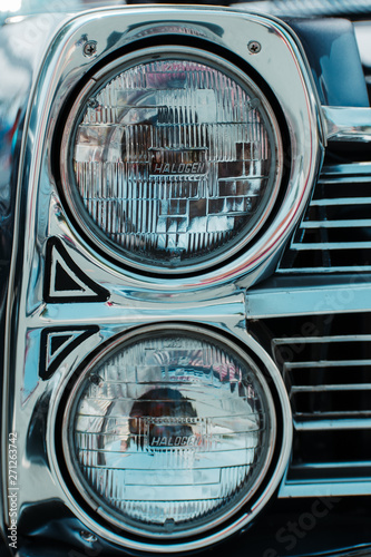 Classic round chrome headlights and grill