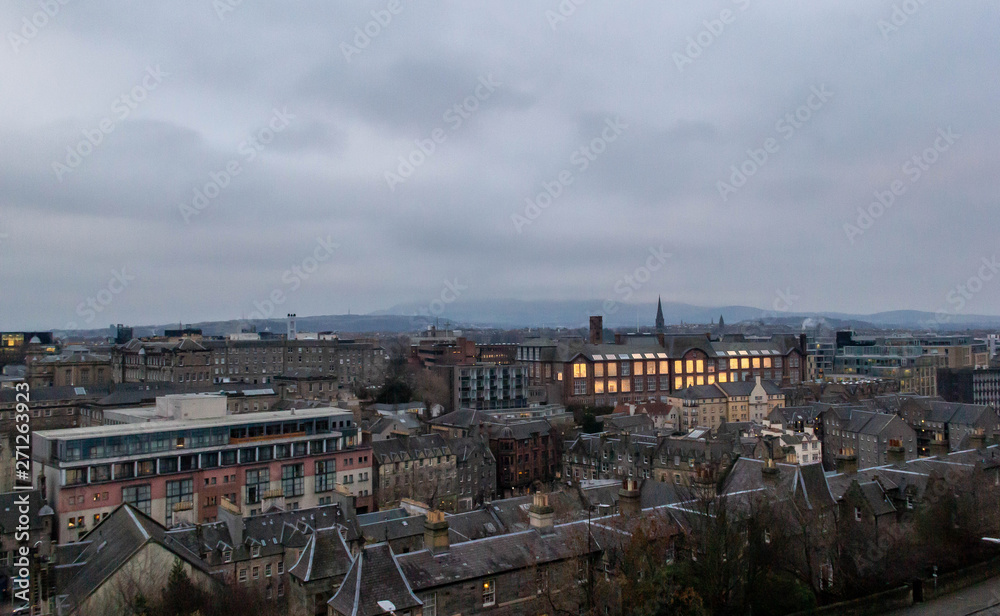 View of Edinburgh cityscape