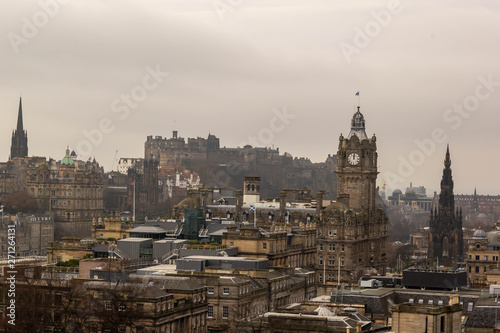 View of Edinburgh with the famous attractions