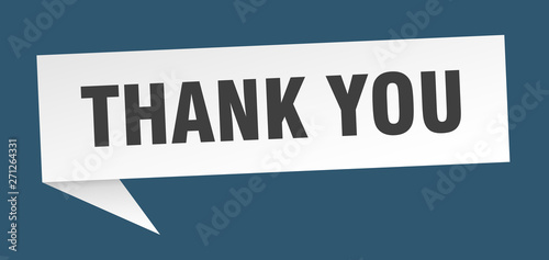 thank you 3d speech bubble sign