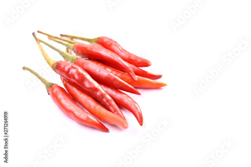 red chili herb and ingredient arranging on white background