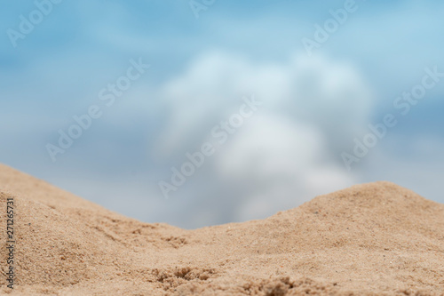 The simulated desert under the blue sky