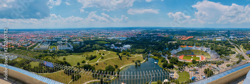 Olympiastadion in Munich. Panorama. © badahos