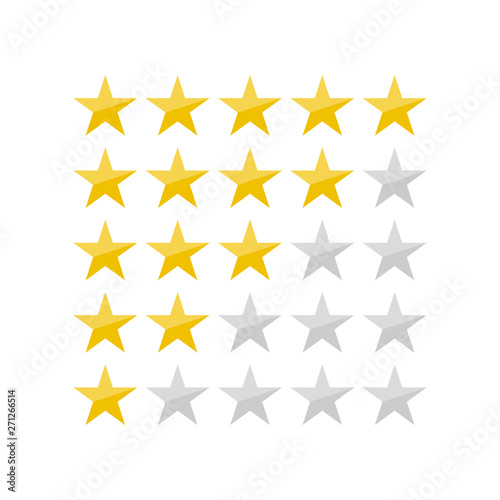 5 star rating icon vector illustration eps10. Isolated badge for website or app - stock infographics