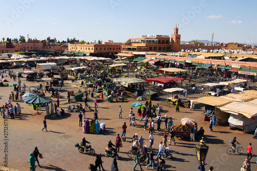 Marrakesh main square Djema el fna overhead view