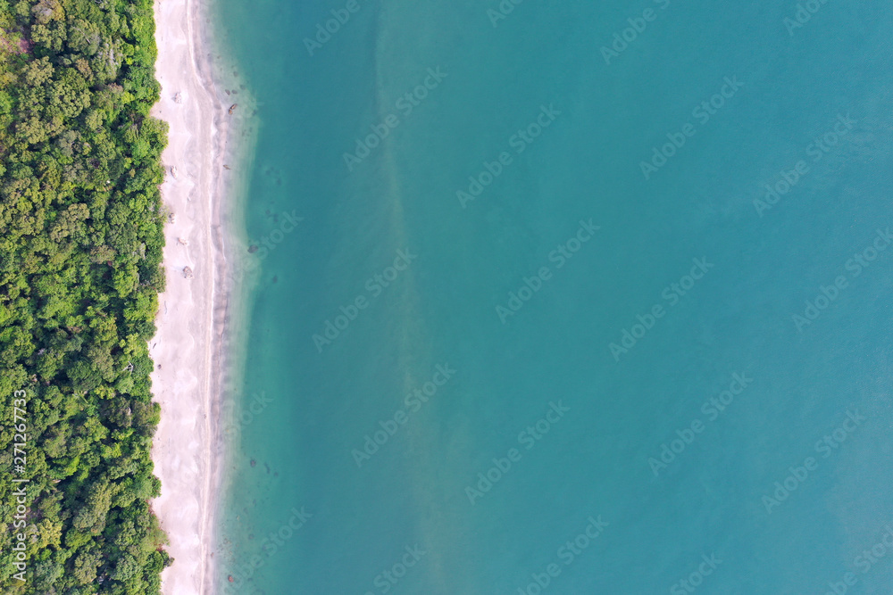 Wild beach and sea aerial photo 