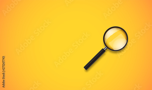 Realistic clean and colorful magnifying glass, vector illustration