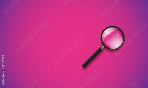 Realistic clean and colorful magnifying glass, vector illustration