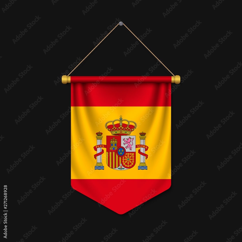 Obraz premium 3d realistic pennant with flag