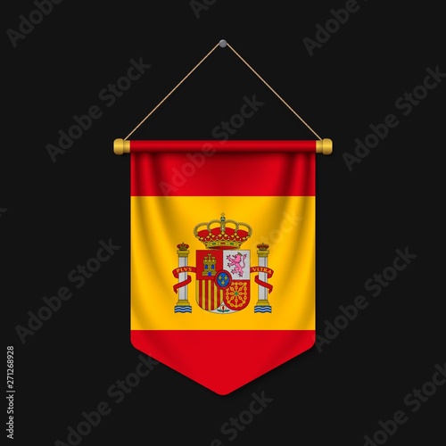 3d realistic pennant with flag