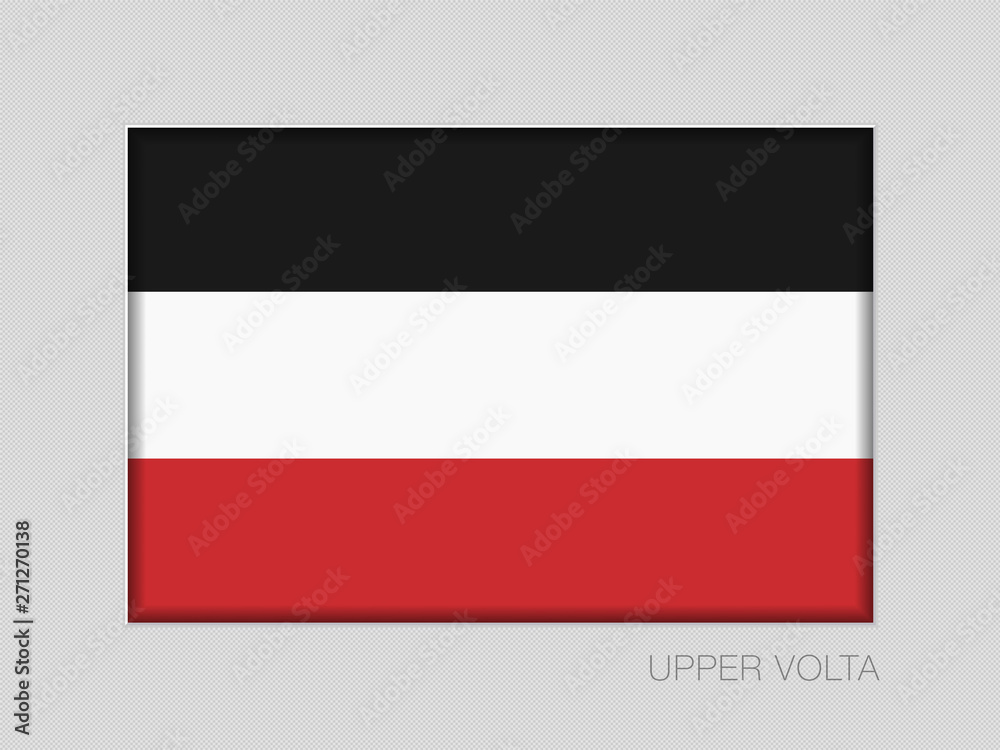 Historical Flag of Upper Volta. National Ensign Aspect Ratio 2 to 3 on Gray Cardboard Historical Flag of Upper Volta. National Ensign Aspect Ratio 2 to 3 on Gray Cardboard