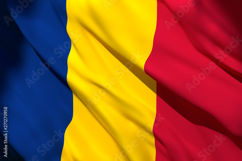 3d rendering of Republic of Chad flag
