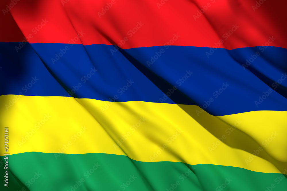 3d rendering of Mauritius flag 3d rendering of Mauritius flag
