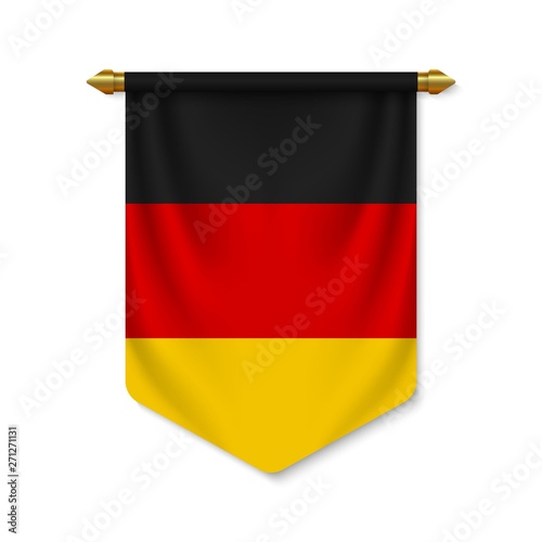 3d realistic pennant with flag