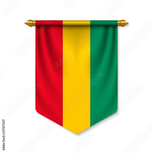 3d realistic pennant with flag