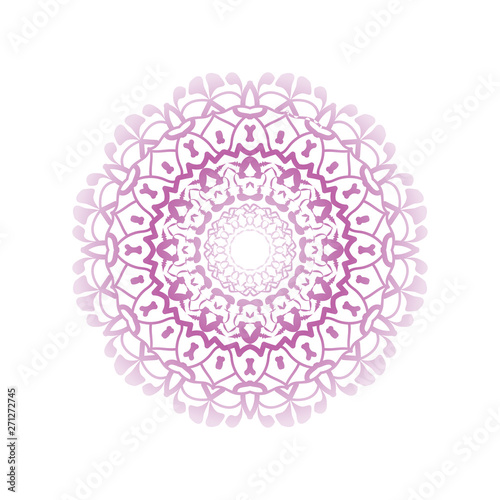 Floral round decorative symbol. Vintage decorative elements