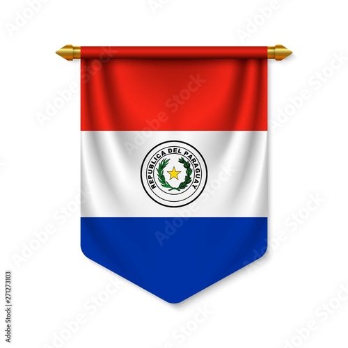 3d realistic pennant with flag