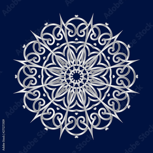 Floral round decorative symbol. Ethnic decorative elements. Abstract background