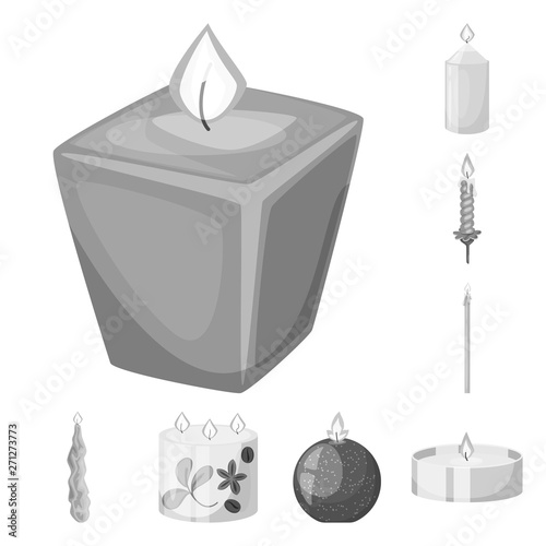 Vector design of paraffin and fire  sign. Collection of paraffin and decoration    vector icon for stock.