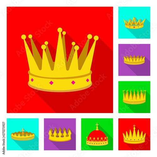 Isolated object of medieval and nobility sign. Collection of medieval and monarchy stock vector illustration.