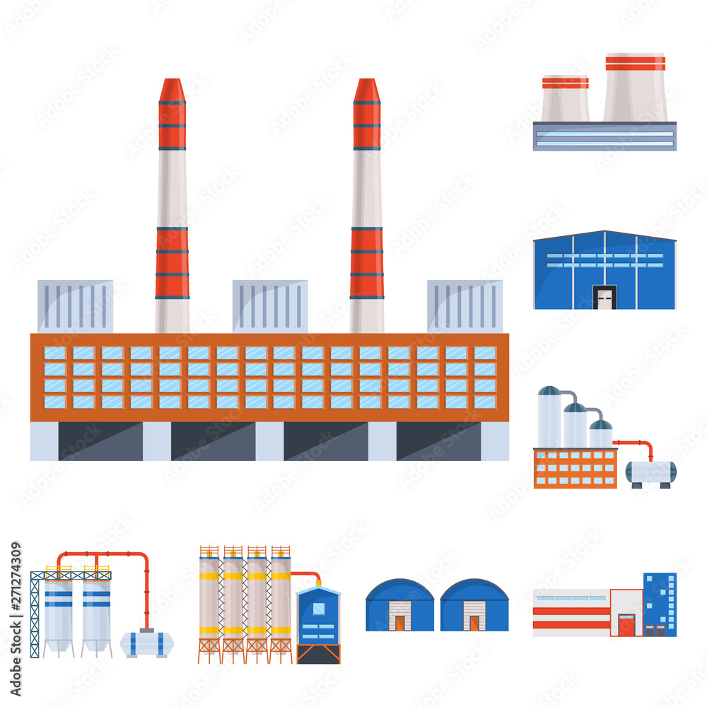 Vector design of industry and building sign. Set of industry and construction vector icon for stock.