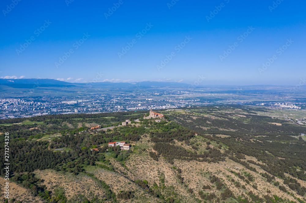 Aerial view of the monastery Shavnabada.Tbilisi. Georgia. Bird's-eye. Aerial view of the monastery Shavnabada.Tbilisi. Georgia. Bird's-eye.