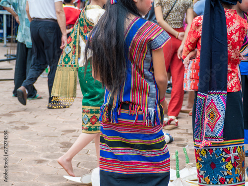 Asian girl in native dress at Vieng Chan - Laos