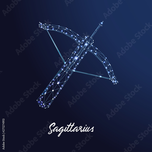 Zodiac sign Sagittarius. The symbol of the astrological horoscope.