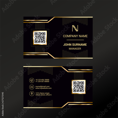 Business card template with Black Deluxe background
