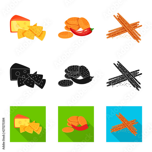 Isolated object of taste and seasonin sign. Set of taste and organic   stock vector illustration.