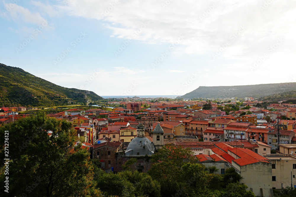 Sardinien Bosa Blick über die Stadt