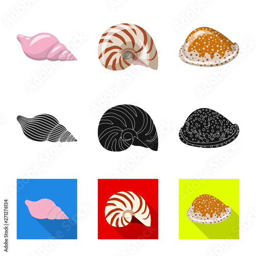 Isolated object of animal and decoration symbol. Collection of animal and ocean stock symbol for web. © Svitlana