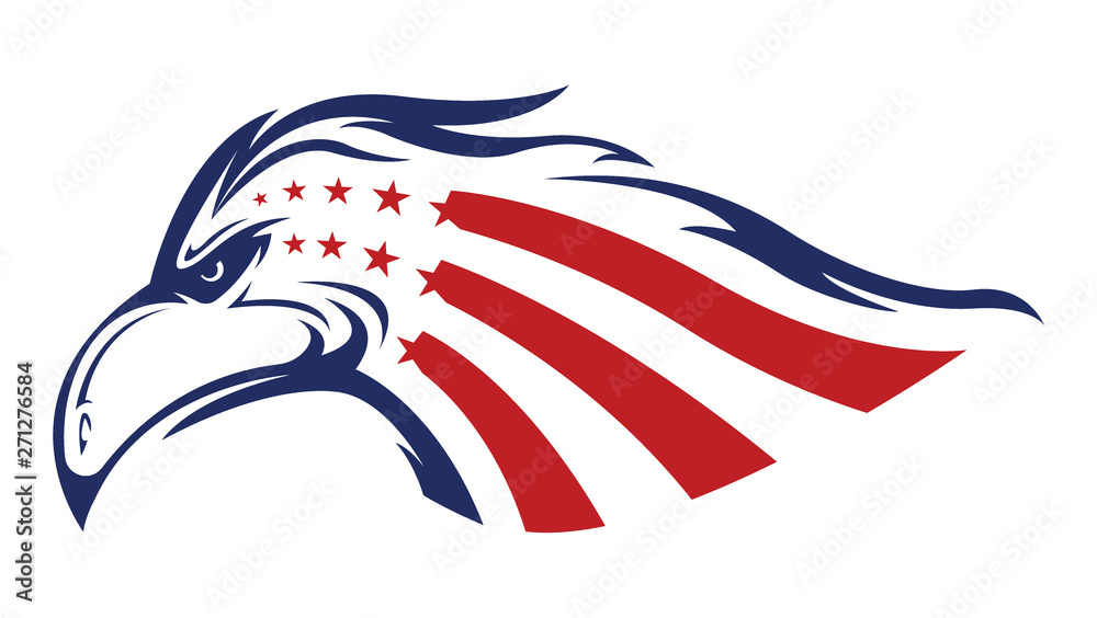 Naklejka premium American eagle head logo vector