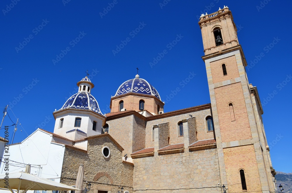 Fototapeta premium church in spain with the deep blue sky