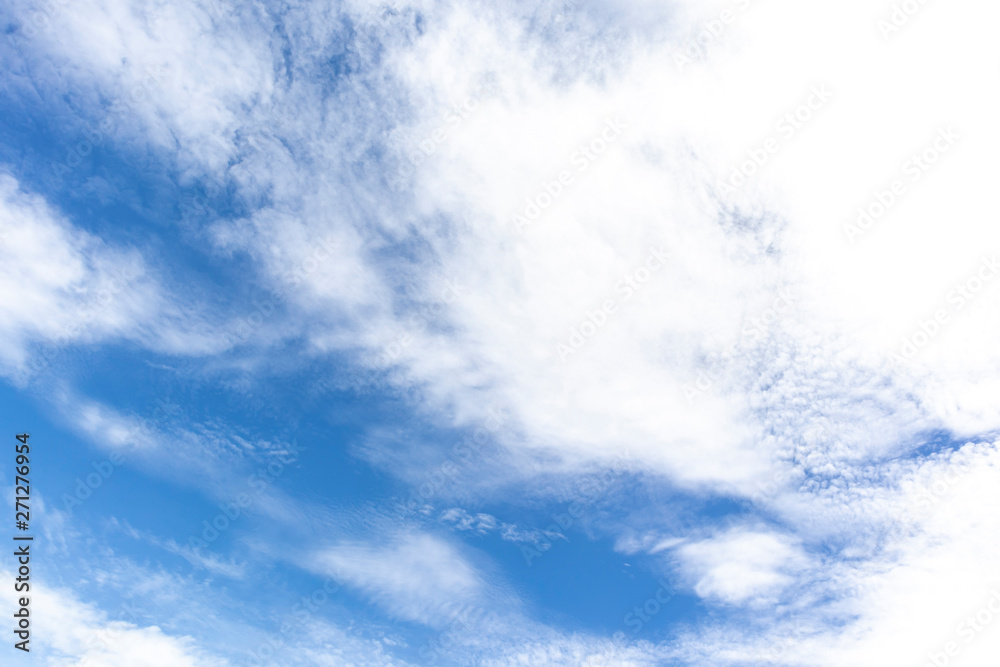 Beautiful blue sky with cloudy background and texture.