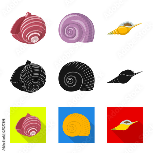 Vector illustration of animal and decoration icon. Set of animal and ocean vector icon for stock. © Svitlana