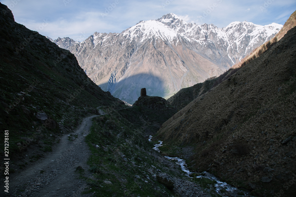 Kazbek Mountain landscape in the Georgia